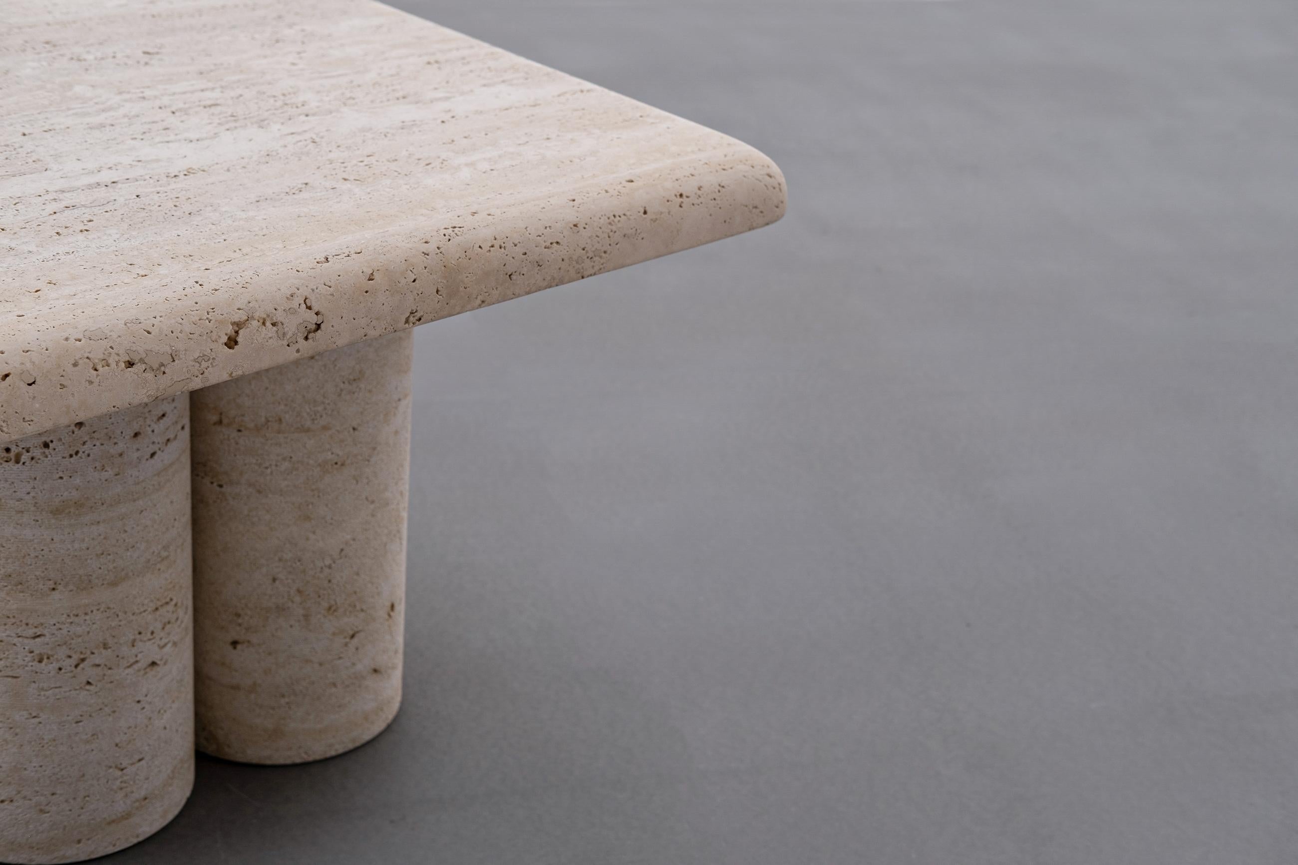 Sculptural Mid-Century Modern Travertine Side Table, 1970s at 1stDibs