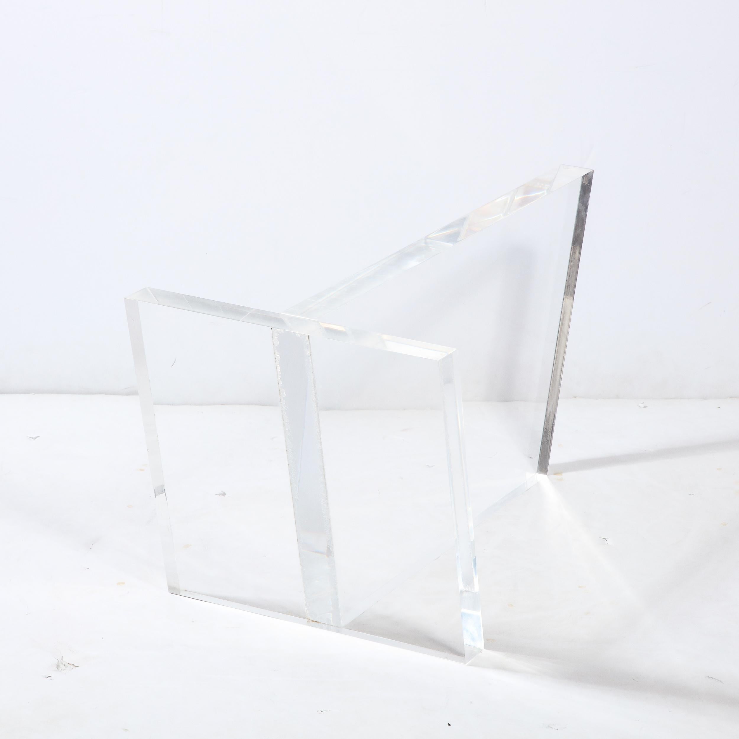 Sculptural Mid-Century Modernist Glass and Lucite Cocktail Table For Sale 2