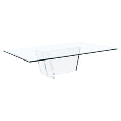 Sculptural Mid-Century Modernist Glass and Lucite Cocktail Table