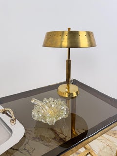 Sculptural Mid-Century Murano Glass Ashtray with Gold Flecks, Barovier style