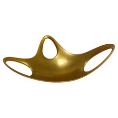  Sculptural Mid-century Organic Object Holder  in brass, Denmark 1960s