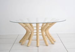 Sculptural Midcentury Rattan Cocktail Table