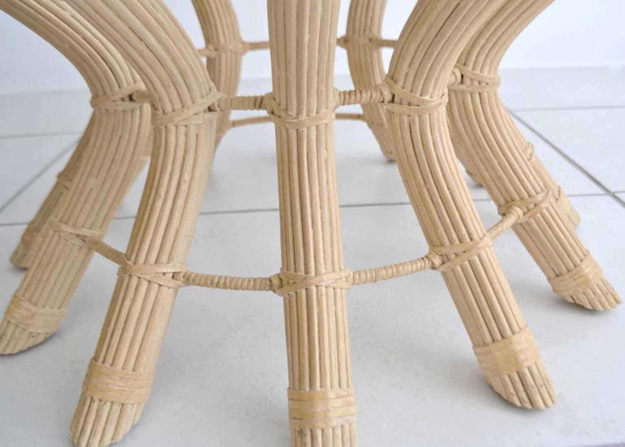 Mid-20th Century Sculptural Midcentury Rattan Cocktail Table For Sale