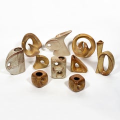 Sculptural Mid-Century Set of 10 Bertoncello Roberto Rigon Vases, Italy 1960s