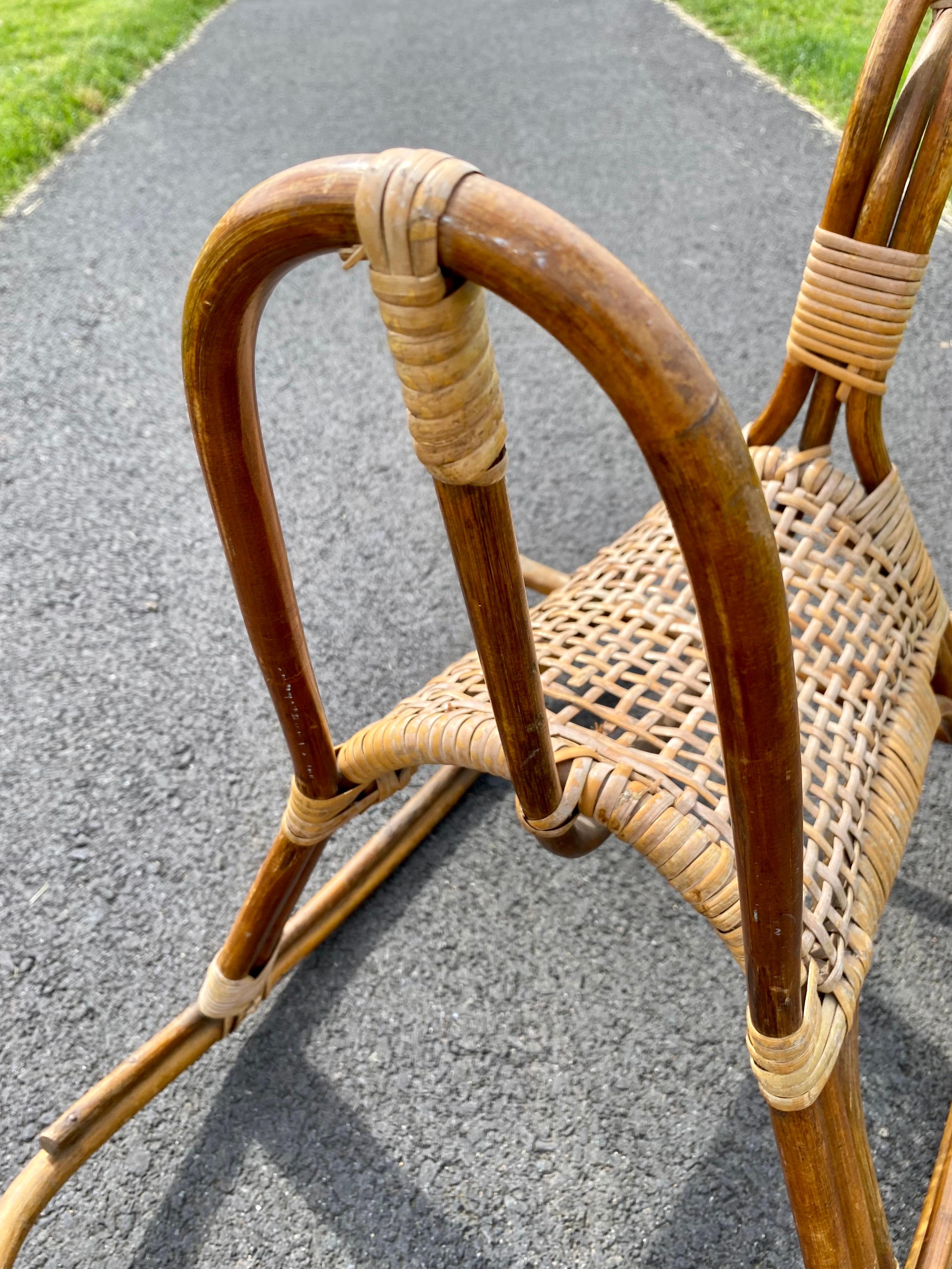 Sculptural Mid-Century Modern Italian Wicker Rattan Rocking Horse, Franco Albini 2