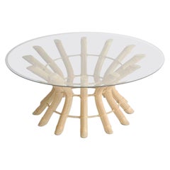 Sculptural Midcentury Rattan Cocktail Table