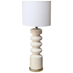 Sculptural Midcentury White Ceramic Table Lamp