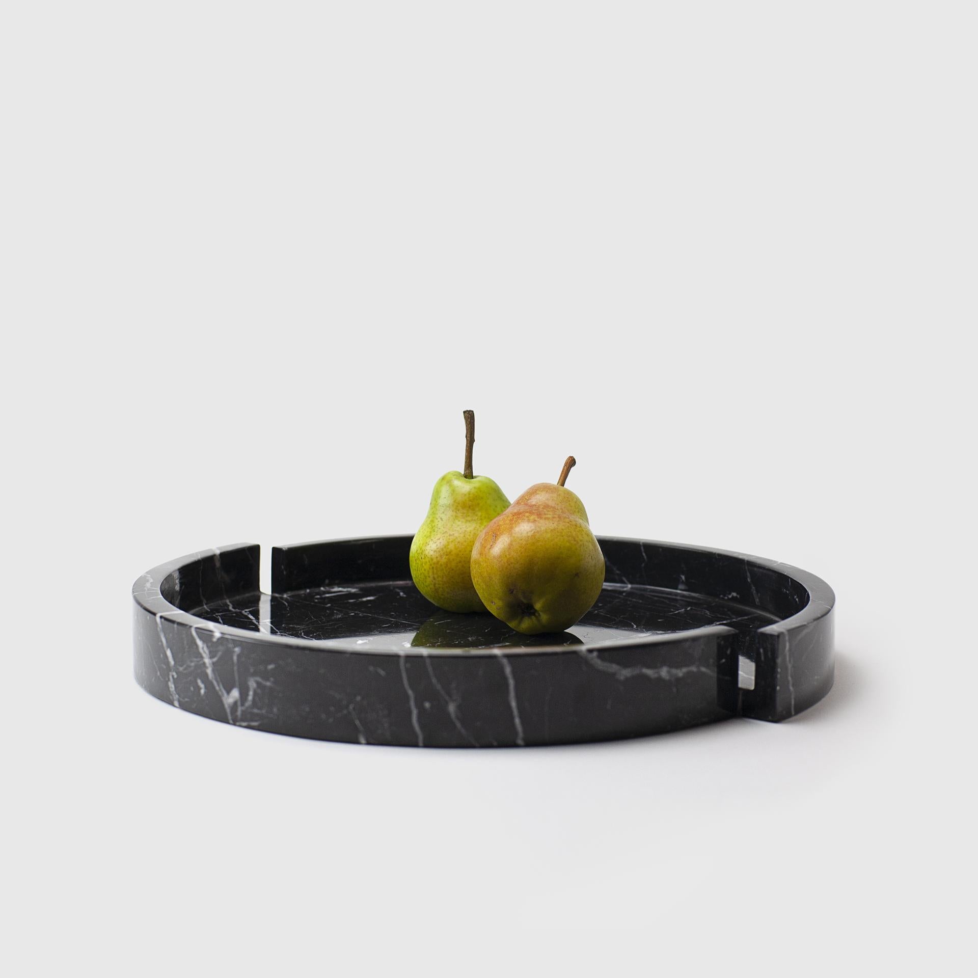 Sculptural Minimalist Marble Bowl in Black Marble, Made in Italy by Sandro Lopez For Sale 3