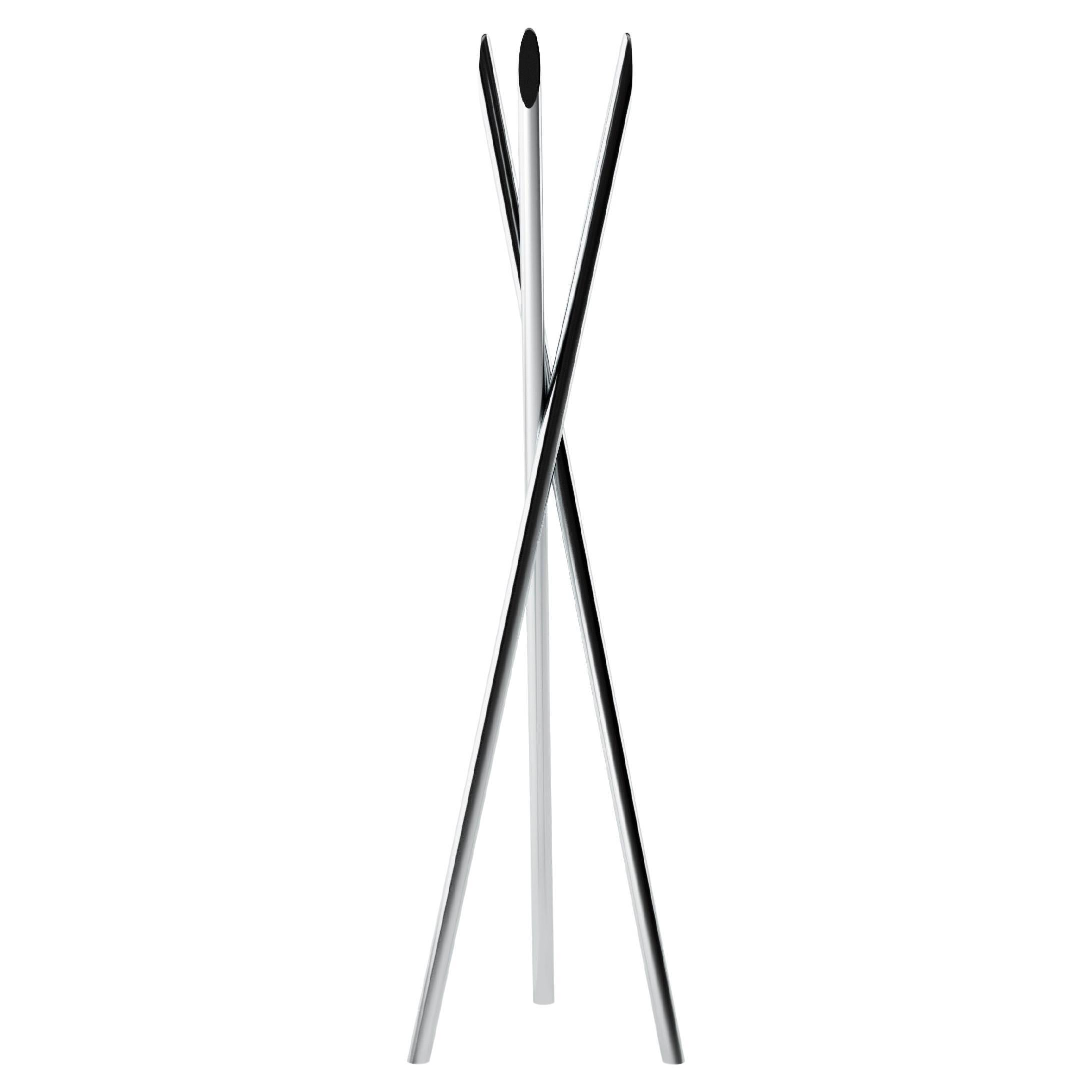 Sculptural Minimalist Stainless Steel Coat Rack, Contemporary Design For Sale