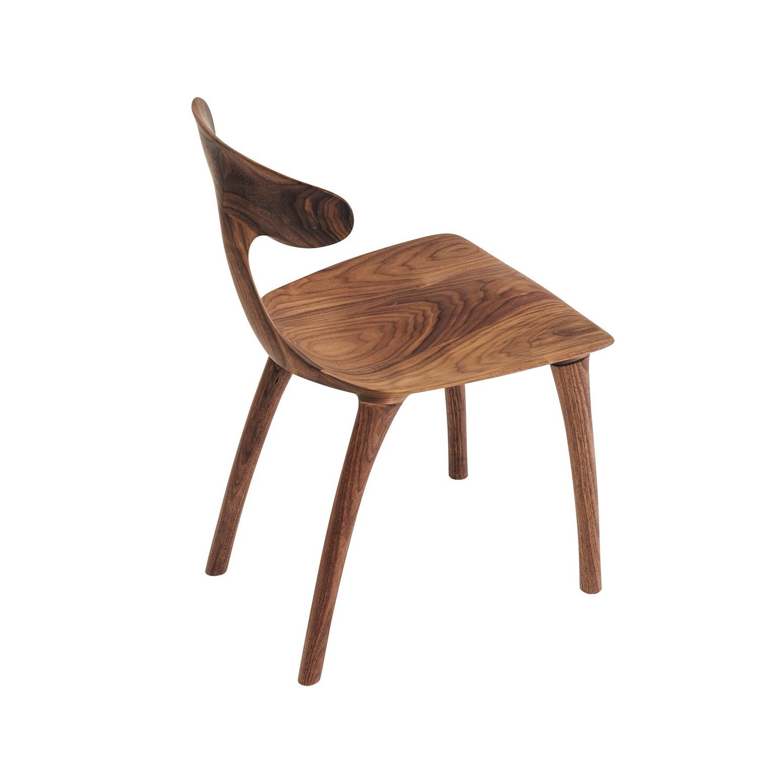 The Miranda Chair in Walnut from Munson Furniture and SylvanRay In New Condition For Sale In Oakland, CA