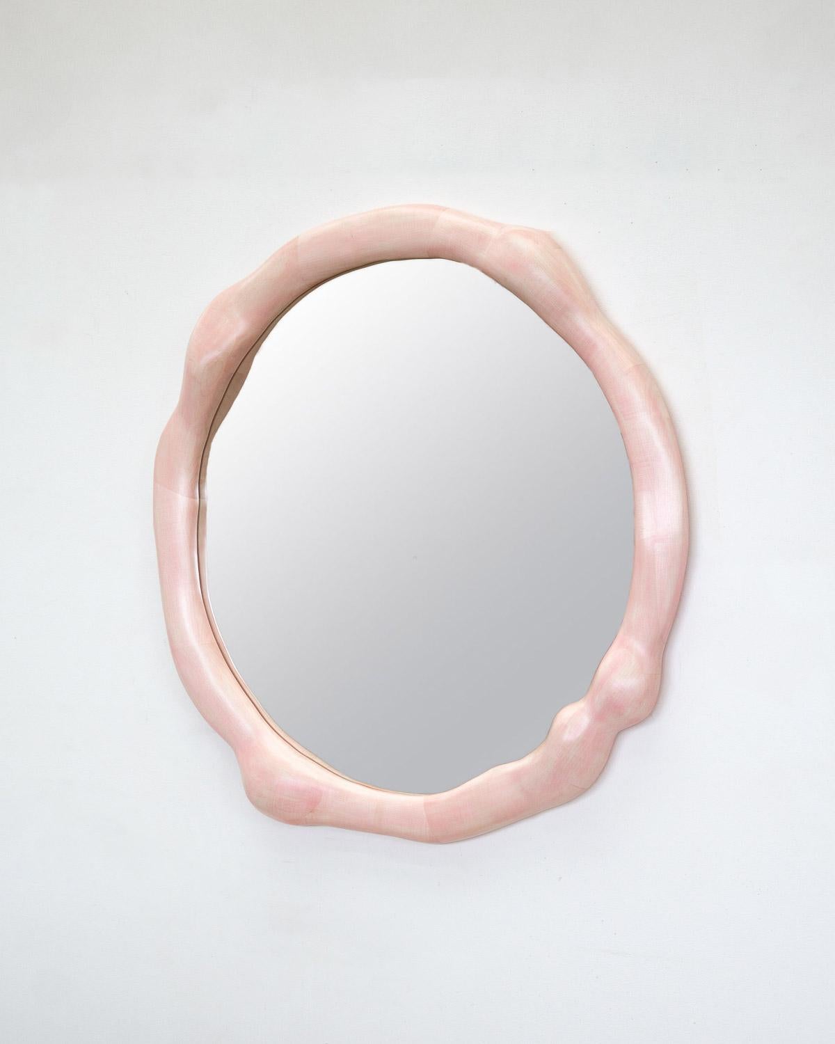 Specchio scultoreo in legno d'acero - Verniciato con Wood Stain in vendita 2