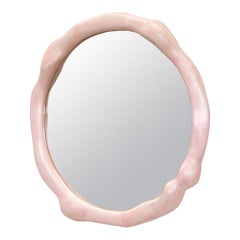 Sculptural Mirror made of Maple Wood - Painted with Wood Stain