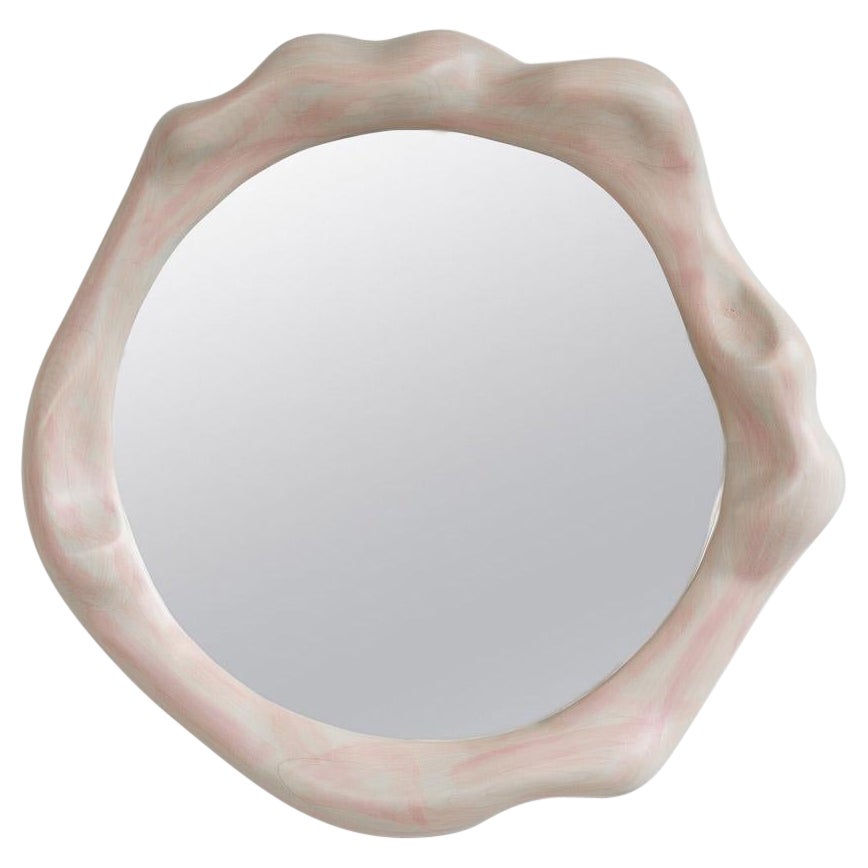 Miroir sculptural en bois d'érable peint avec teinture de bois