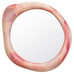 Sculptural Mirror made of Maple Wood - Painted with Wood Stain