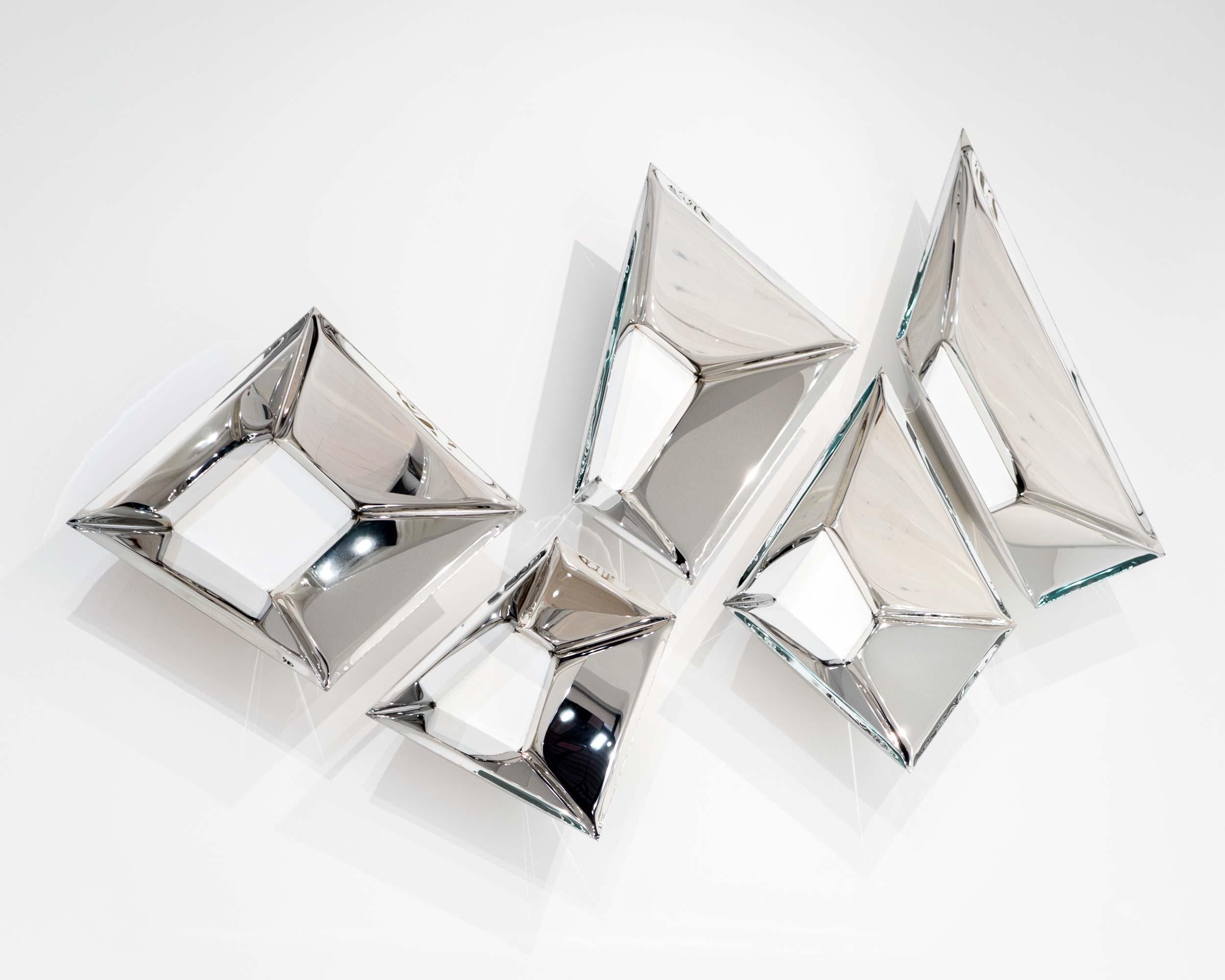 Miroirs sculpturaux 'les cristaux' en acier inoxydable de Zieta Prozessdesign '3' en vente 3
