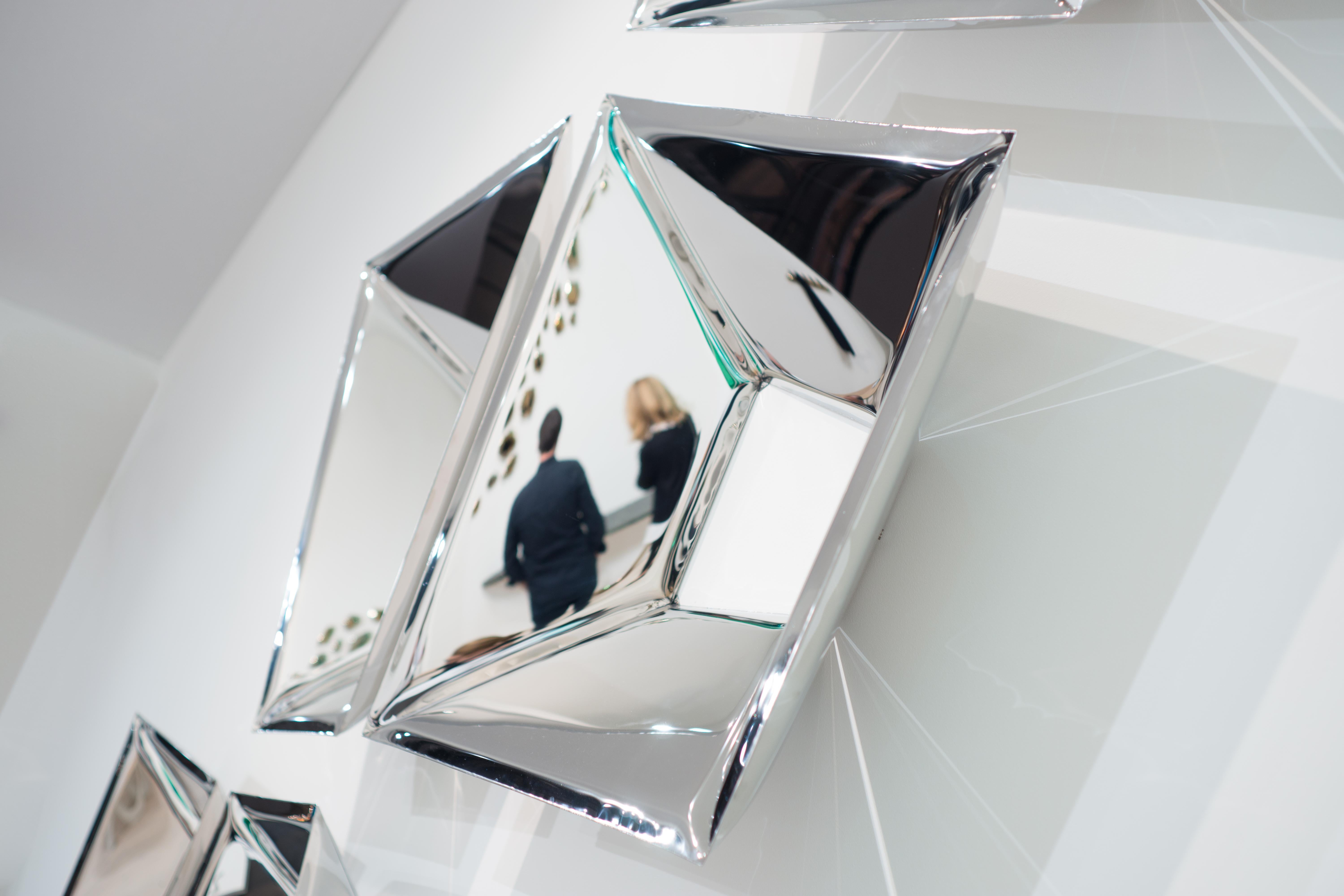 Polish Sculptural Mirrors 'the Crystals' in Stainless Steel by Zieta Prozessdesign '3' For Sale