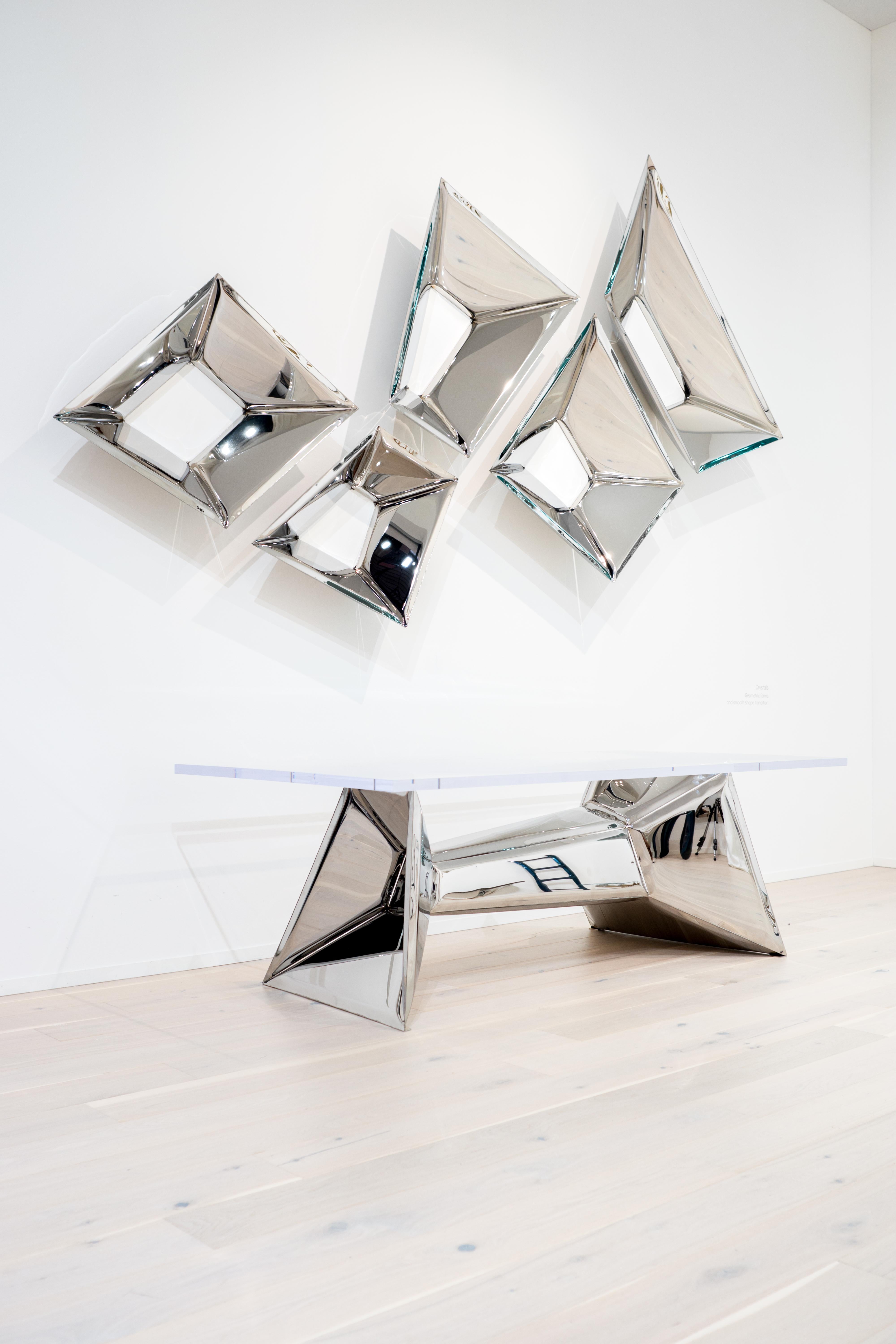 Sculptural Mirrors 'the Crystals' in Stainless Steel by Zieta Prozessdesign '3' In New Condition For Sale In Paris, IDF