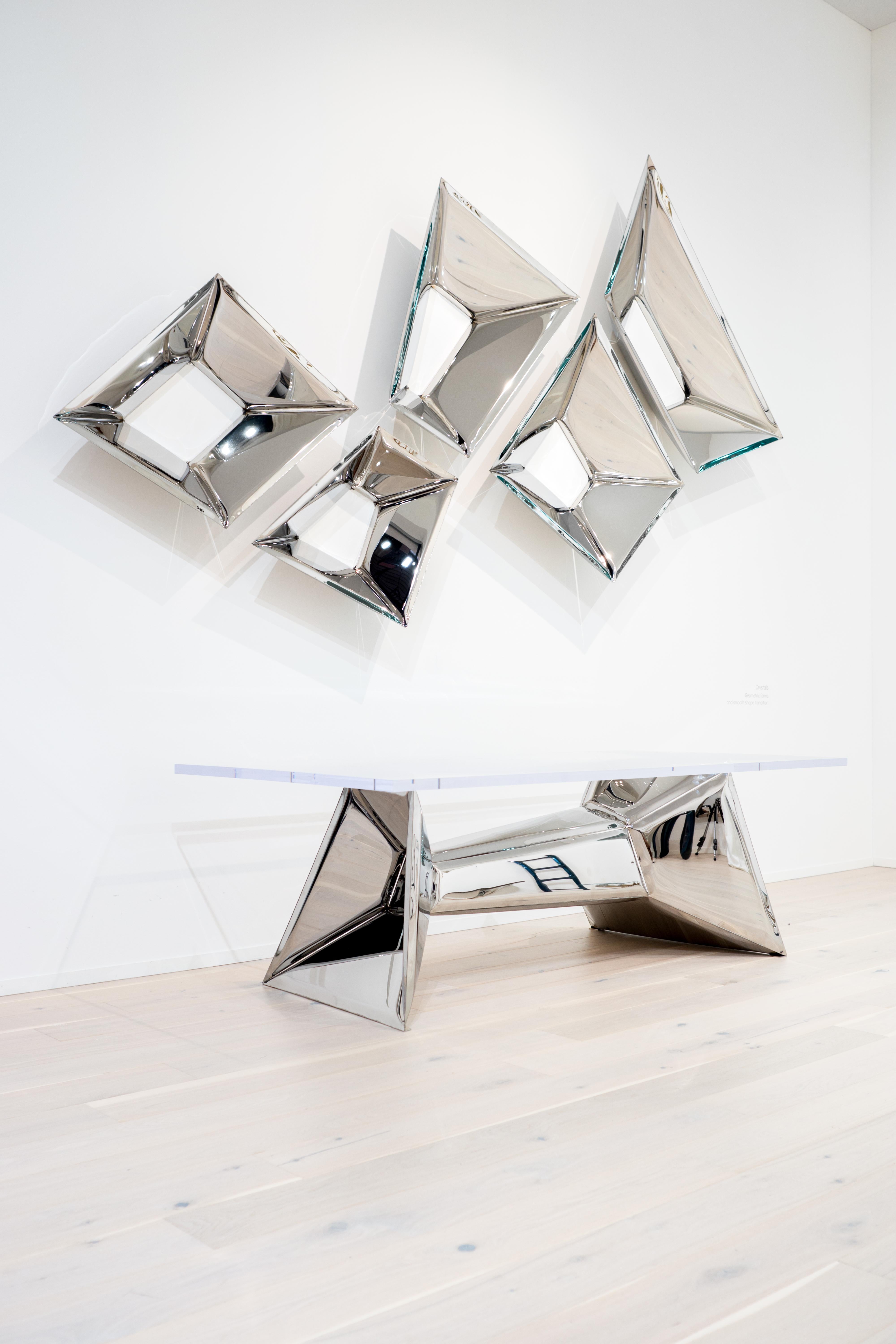 Sculptural Mirrors 'the Crystals' in Stainless Steel by Zieta Prozessdesign '3' In New Condition For Sale In Paris, FR