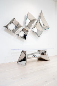 Skulpturale Spiegel 'The Crystals' aus Edelstahl von Zieta Prozessdesign '5