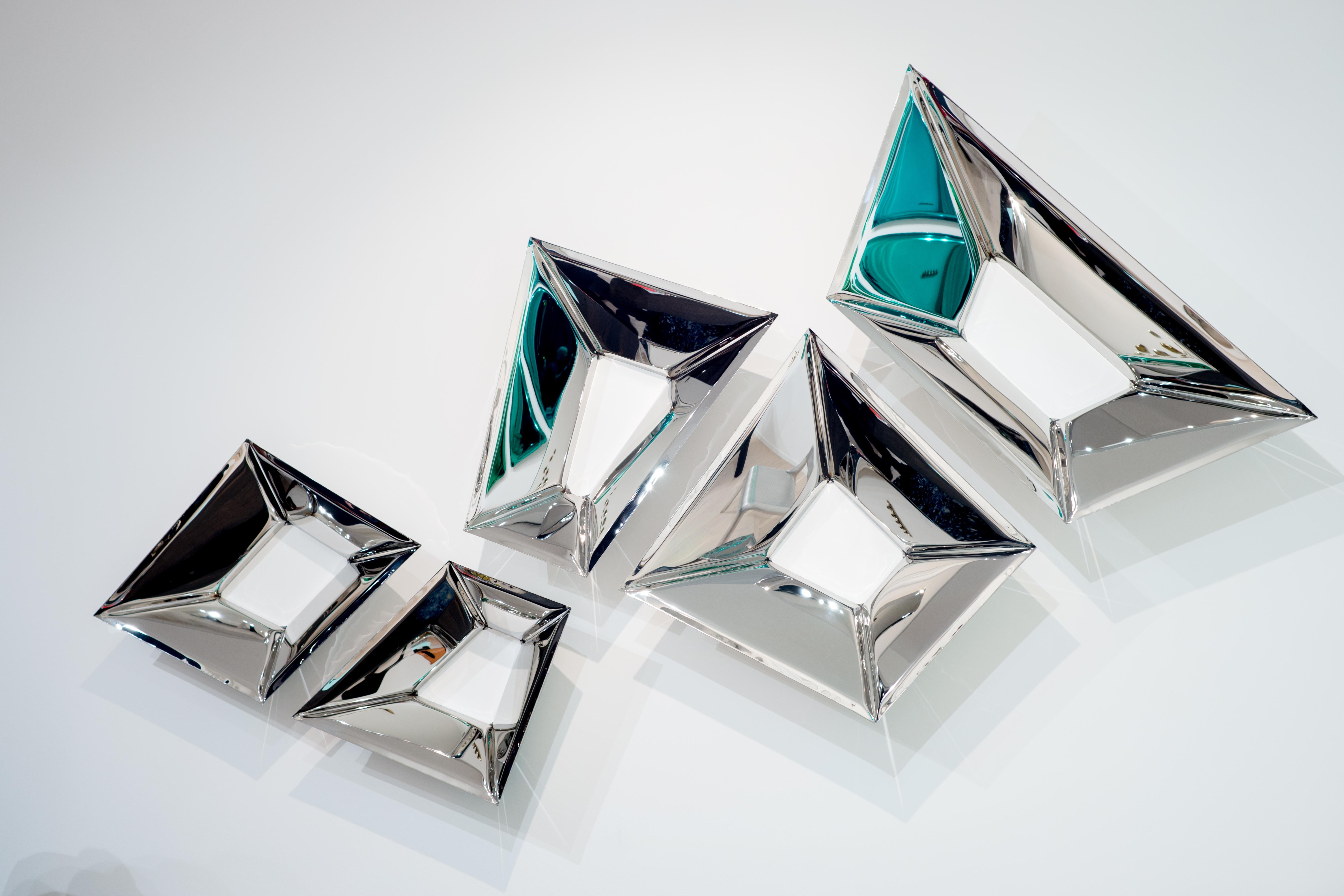 Polish Sculptural Mirrors 'The Crystals' in Stainless Steel by Zieta Prozessdesign '5' For Sale