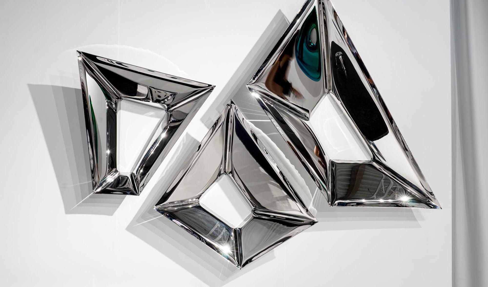 Miroirs sculpturaux The Crystals en acier inoxydable de Zieta Prozessdesign '5' en vente 2