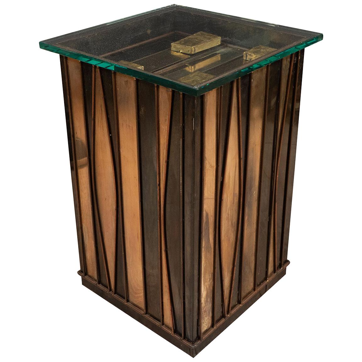 Sculptural Mixed Metal Side Table