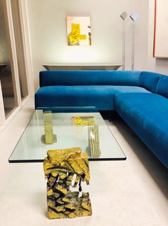 Sculptural Modern Bronze Coffee Table, Signed FG