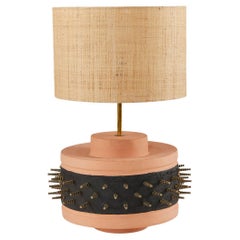Sculptural Modern Brutalist Terracotta Punk Table lamp Short