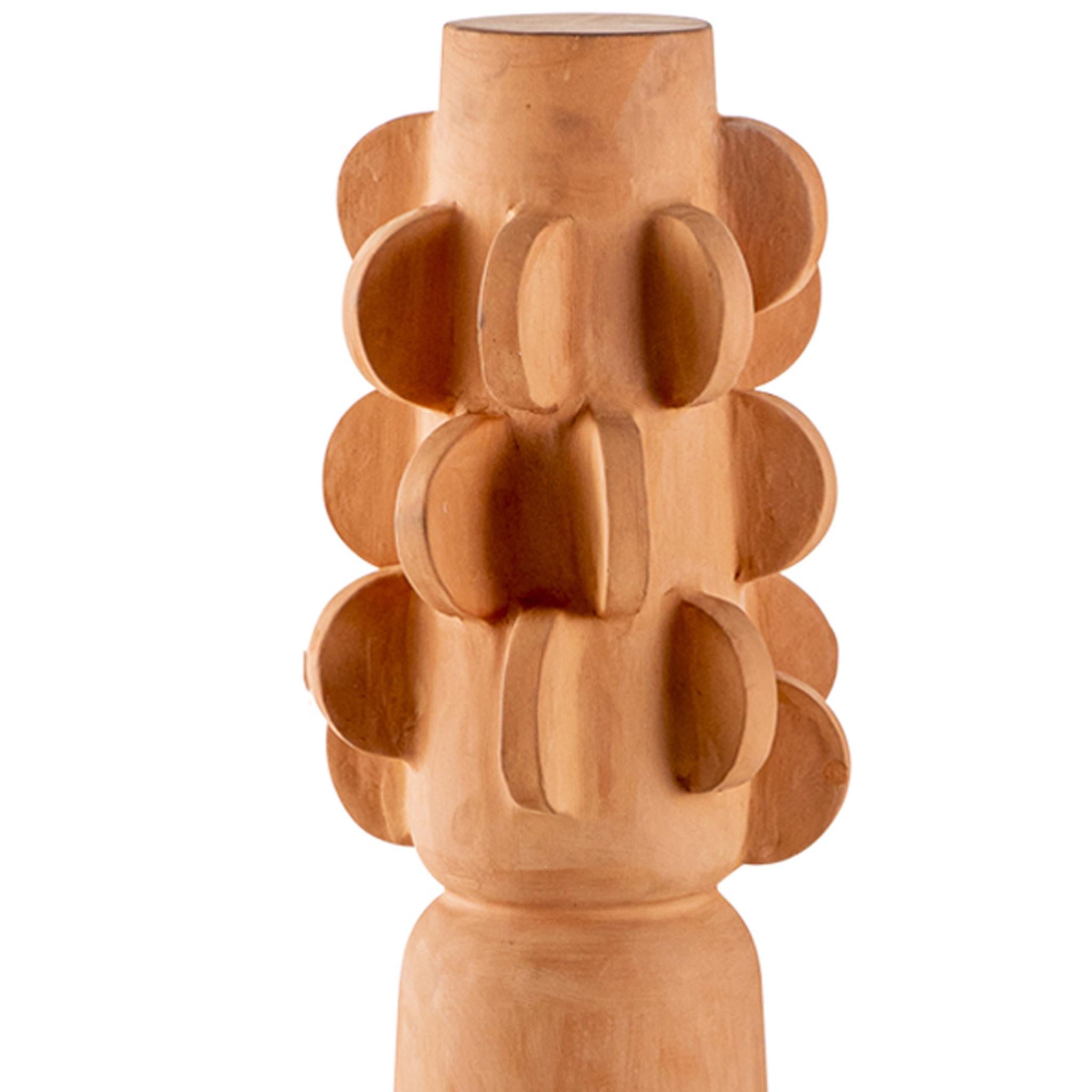 South African Sculptural Modern Brutalist Terracotta Tribal-Inspired Decorative Totem 1 For Sale