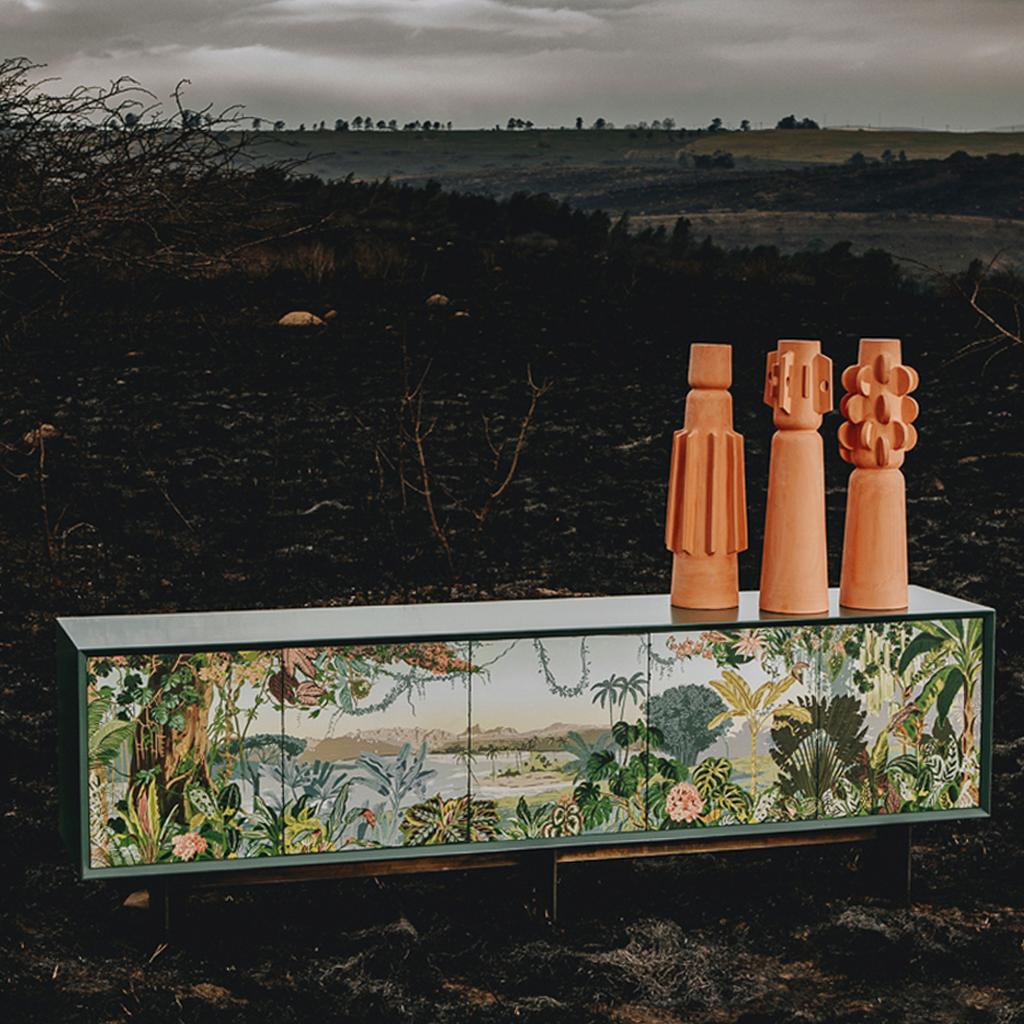 Sculptural Modern Brutalist Terracotta Tribal-Inspired Decorative Totem 2 In New Condition For Sale In Bothas Hill, KZN
