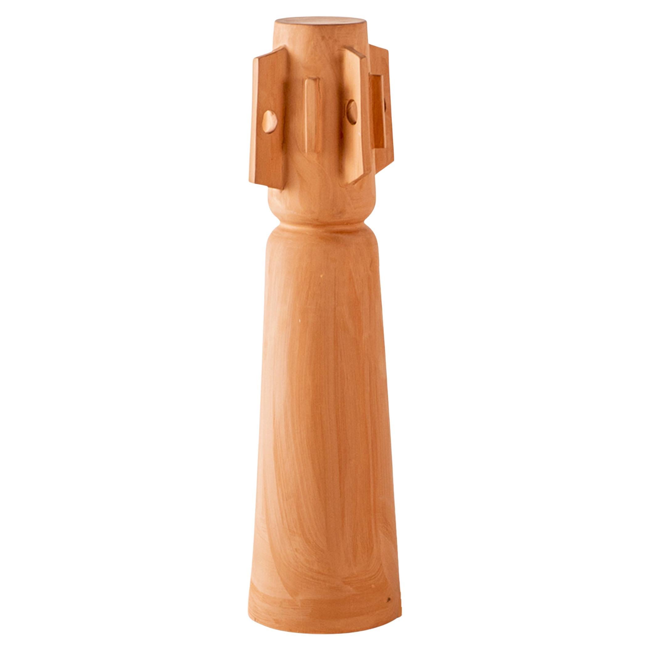 Sculptural Modern Brutalist Terracotta Tribal-Inspired Decorative Totem 2 For Sale