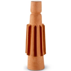 Sculptural Modern Brutalist Terracotta Tribal-Inspired Decorative Totem 3