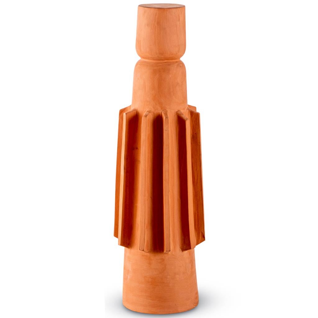Skulpturales Modernes Brutalistisches Terrakotta Stammesinspiriertes Dekoratives Totem 3 im Angebot 1