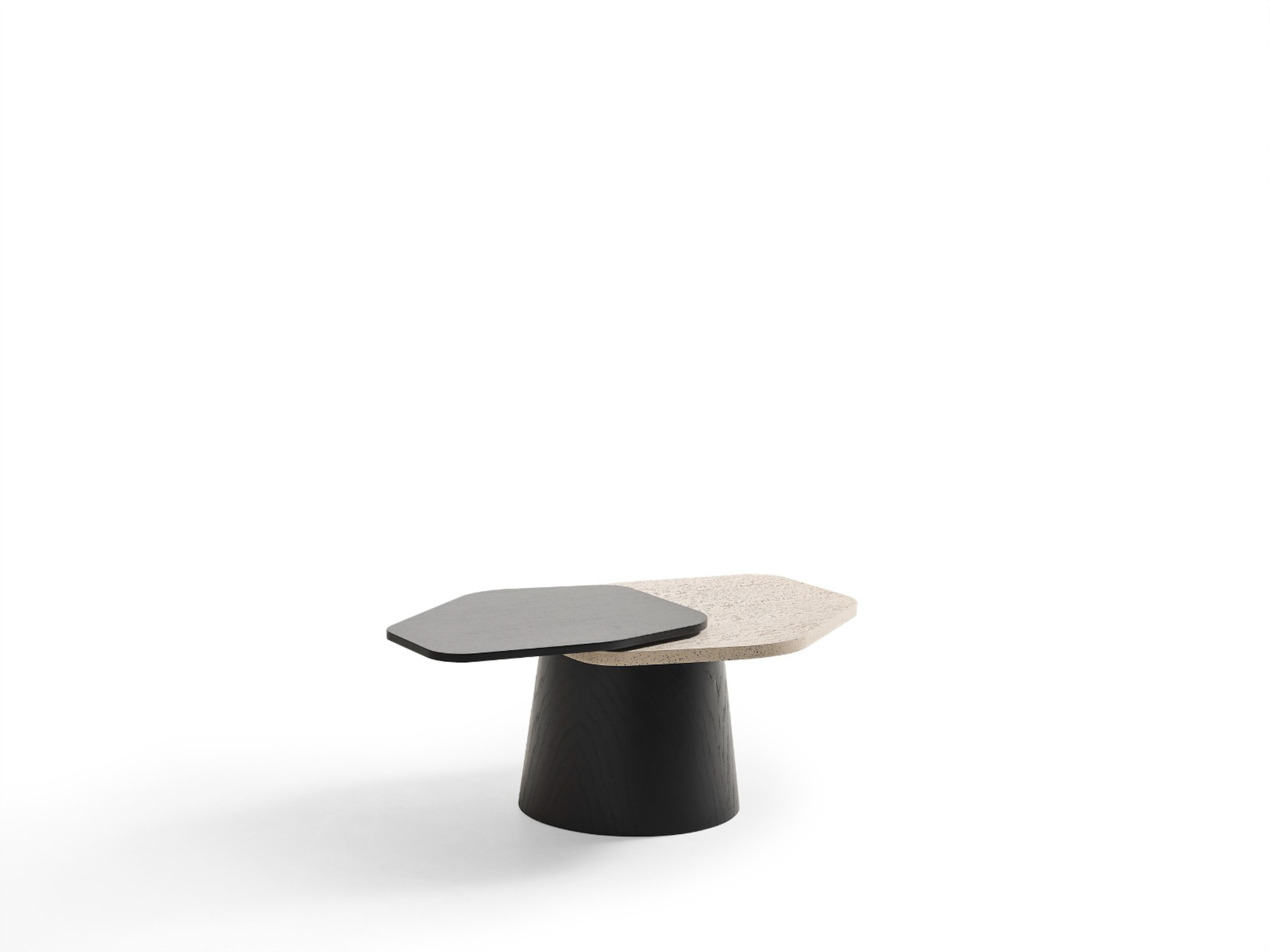 Sculptural Modern Coffee Table in Contrasting Finishes, Architectural Design For Sale 4