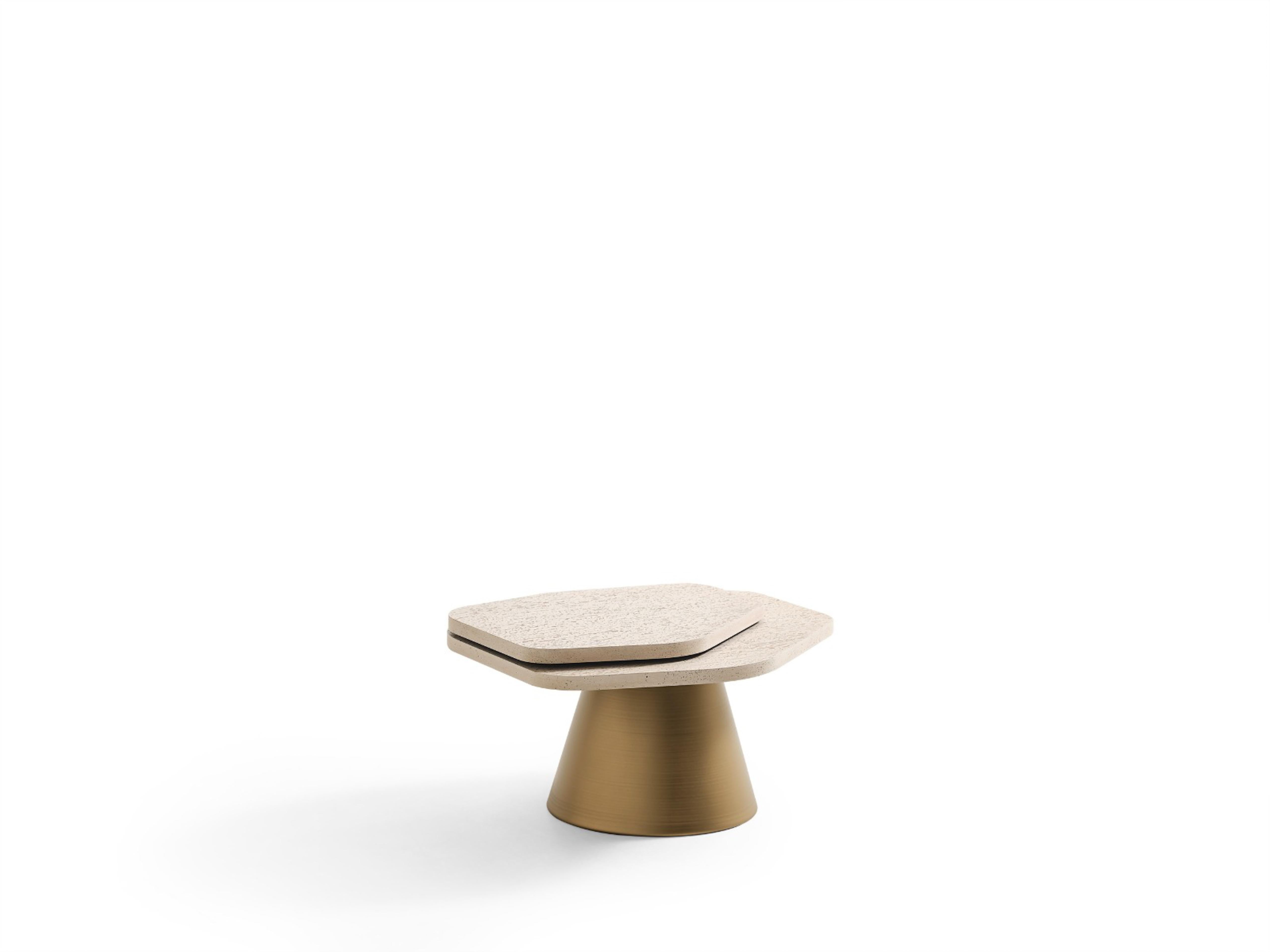 Sculptural Modern Coffee Table in Contrasting Finishes, Architectural Design In New Condition For Sale In İnegöl, TR