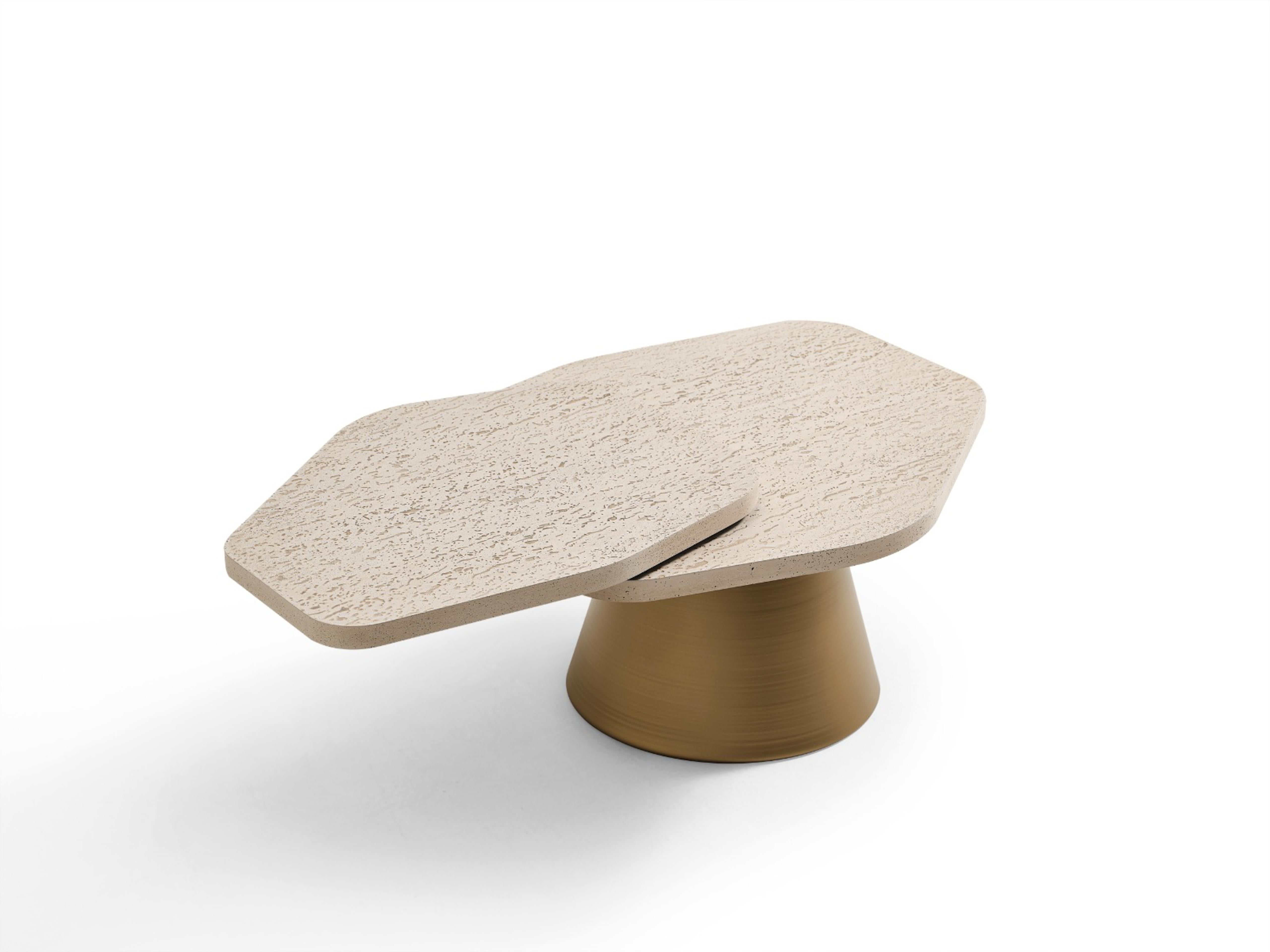 Contemporary Sculptural Modern Coffee Table in Contrasting Finishes, Architectural Design For Sale
