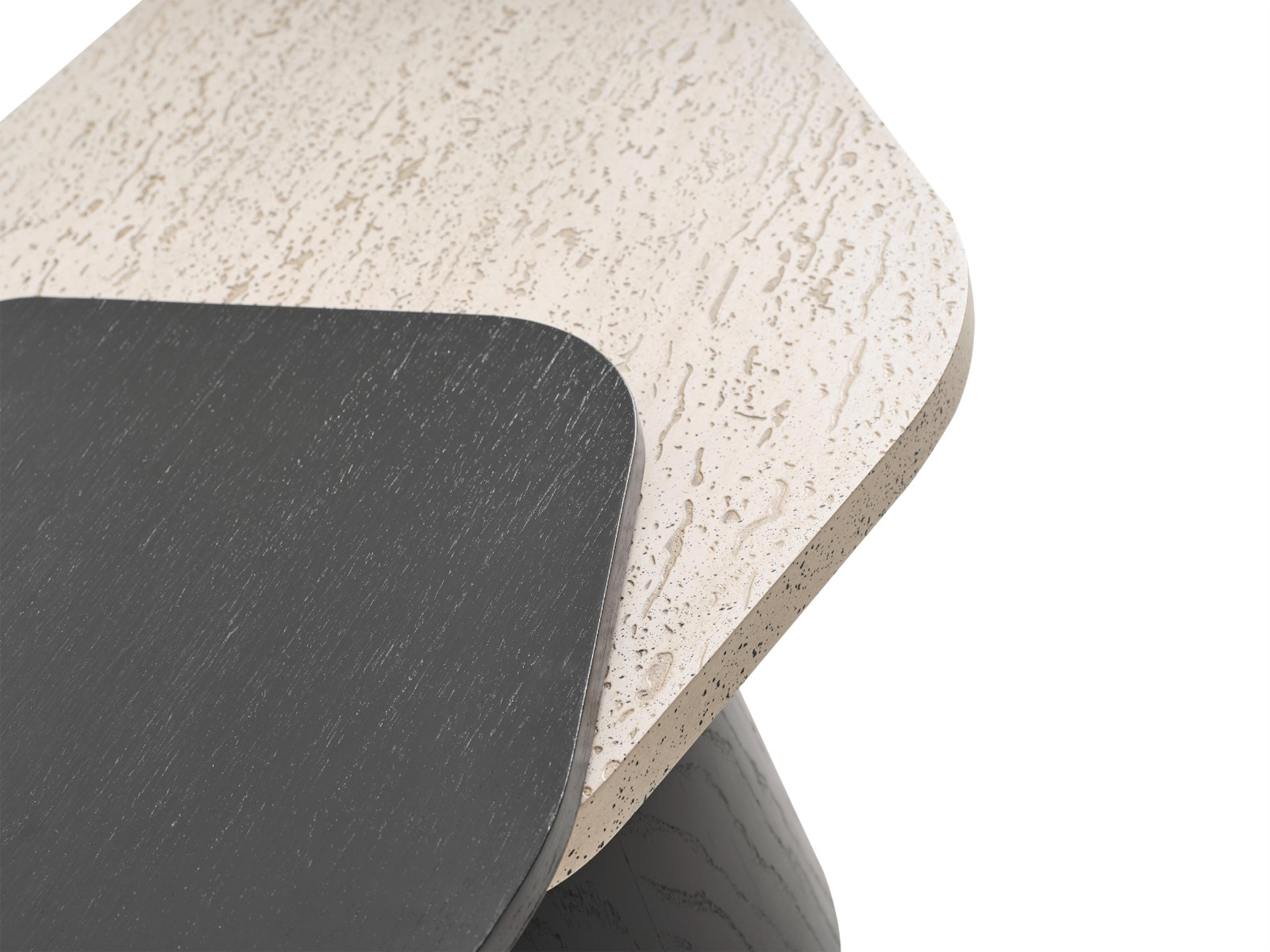 Sculptural Modern Coffee Table in Contrasting Finishes, Architectural Design For Sale 2