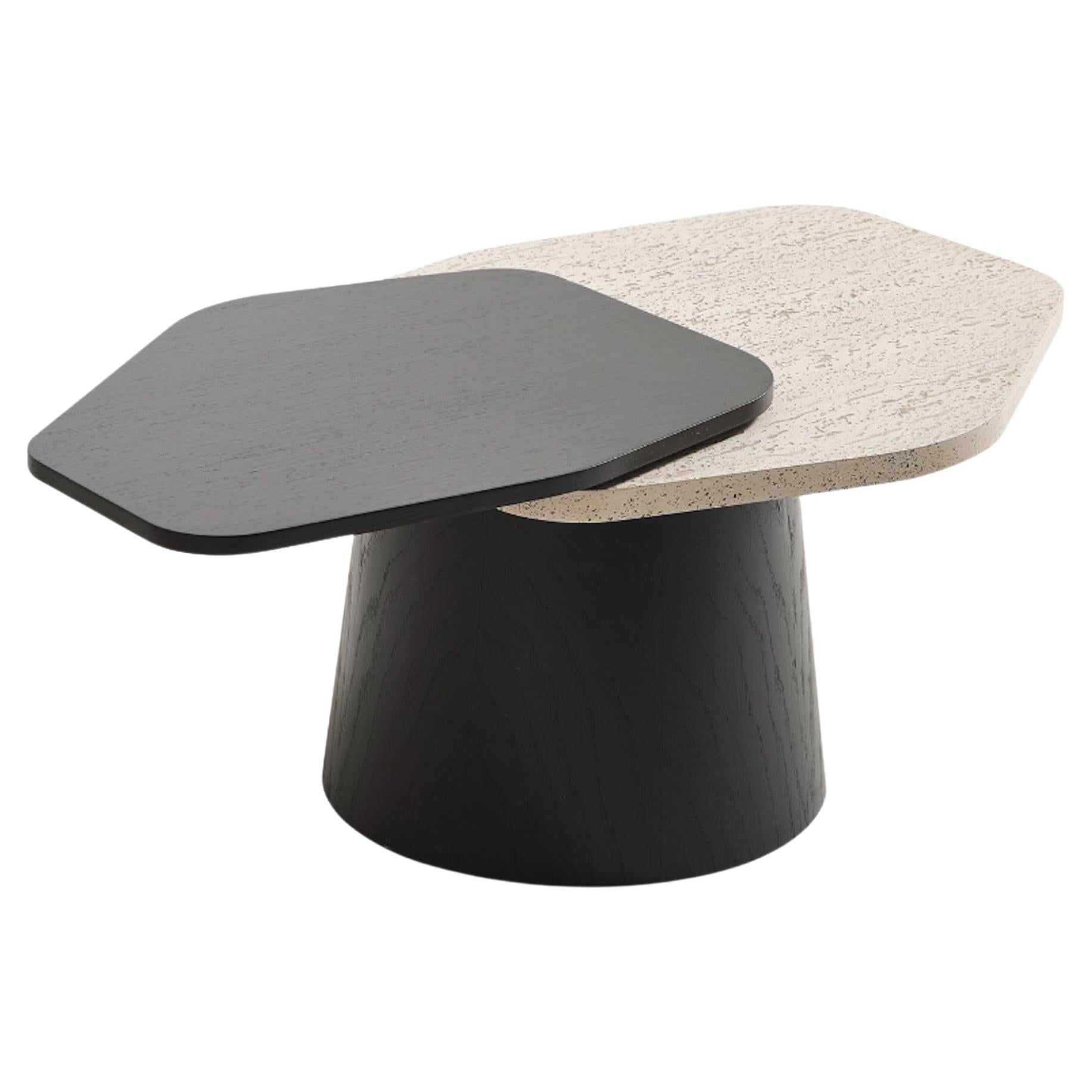 Sculptural Modern Coffee Table in Contrasting Finishes, Architectural Design For Sale
