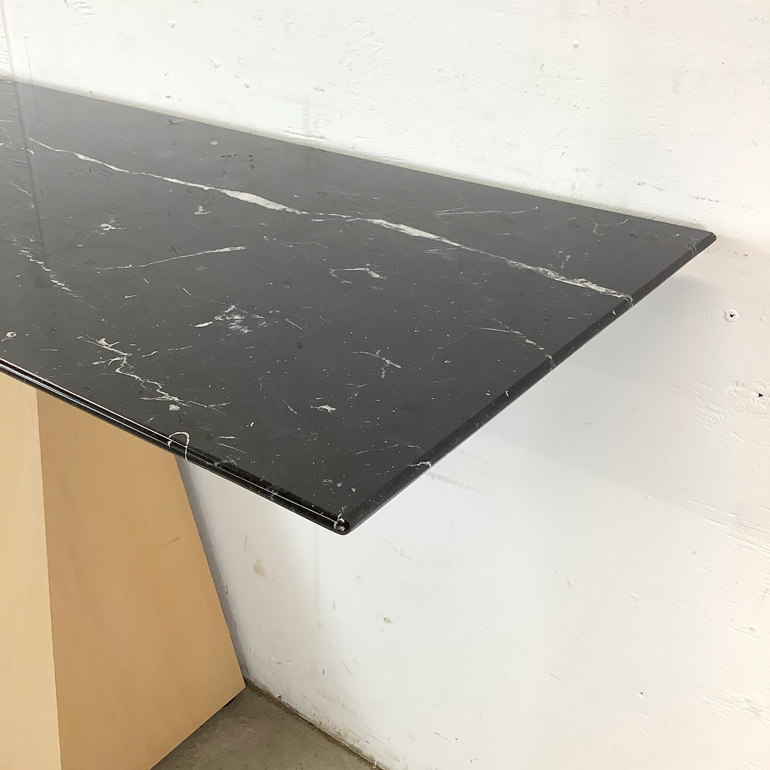 Sculptural Modern Console Table With marble top In Good Condition For Sale In Trenton, NJ