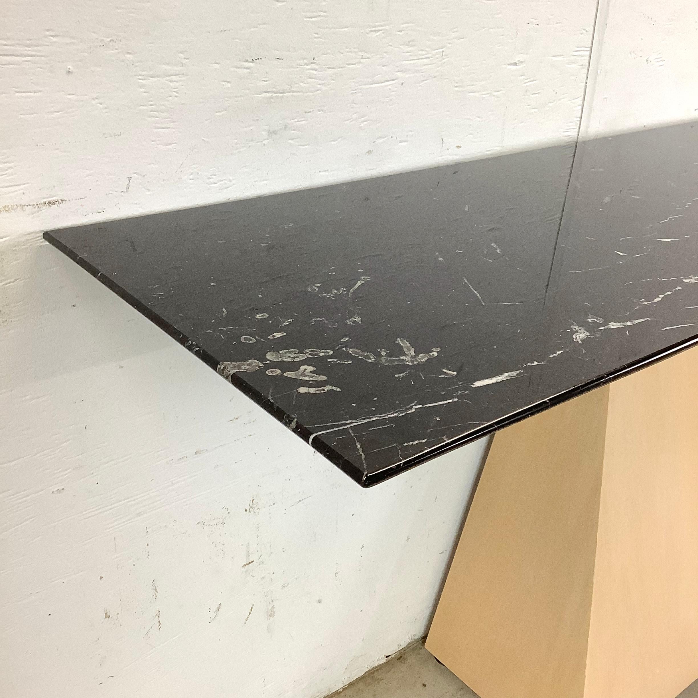 20th Century Sculptural Modern Console Table With marble top For Sale