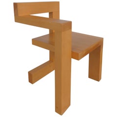 Sculptural Modern Constructivist Chair Custom Made after Gerrit Rietveld
