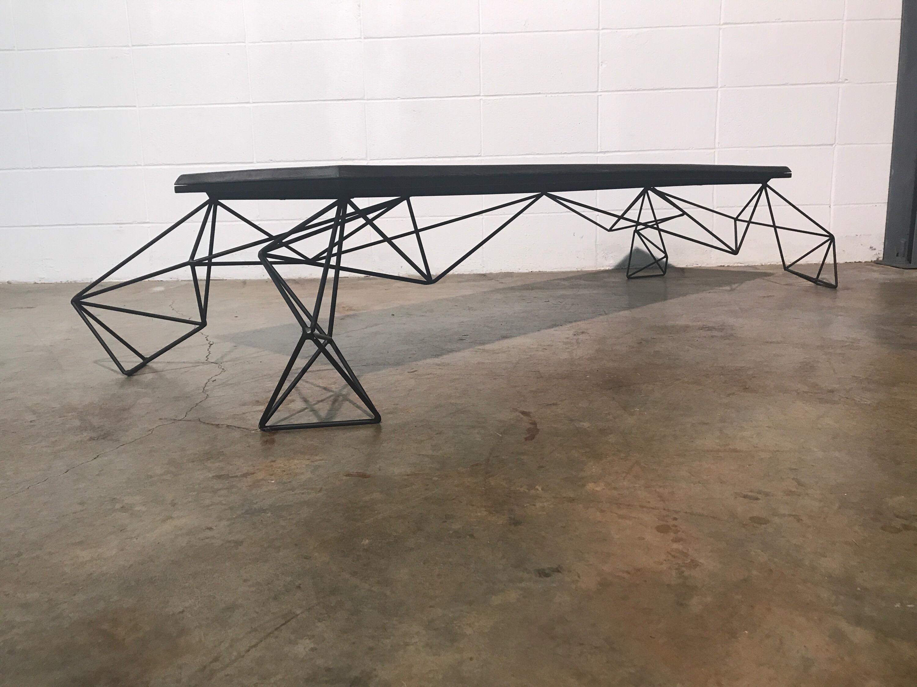 Sculptural Modern Geometric Custom Designed and Fabricated Coffee Table For Sale 6