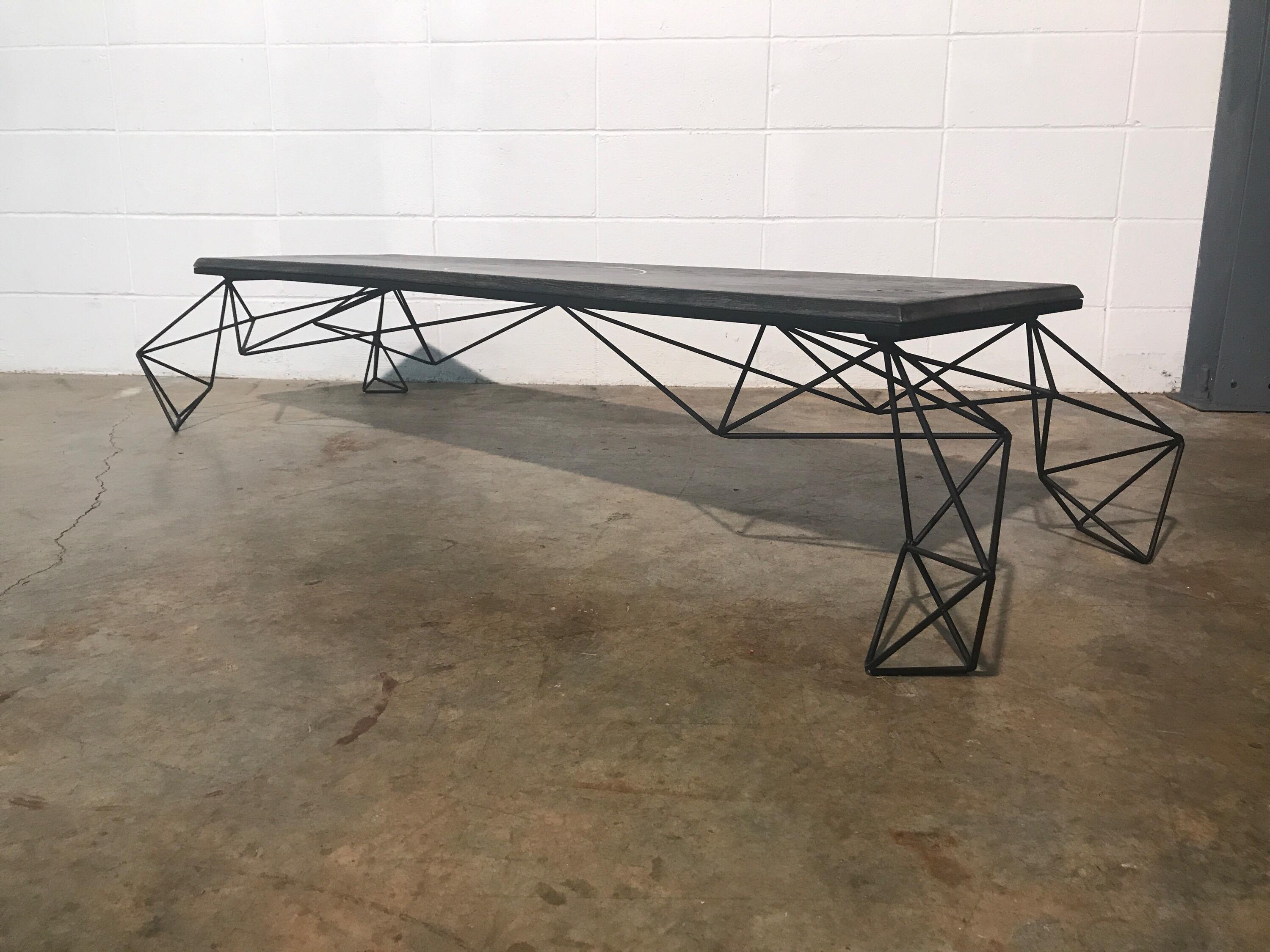 Sculptural Modern Geometric Custom Designed and Fabricated Coffee Table For Sale 7