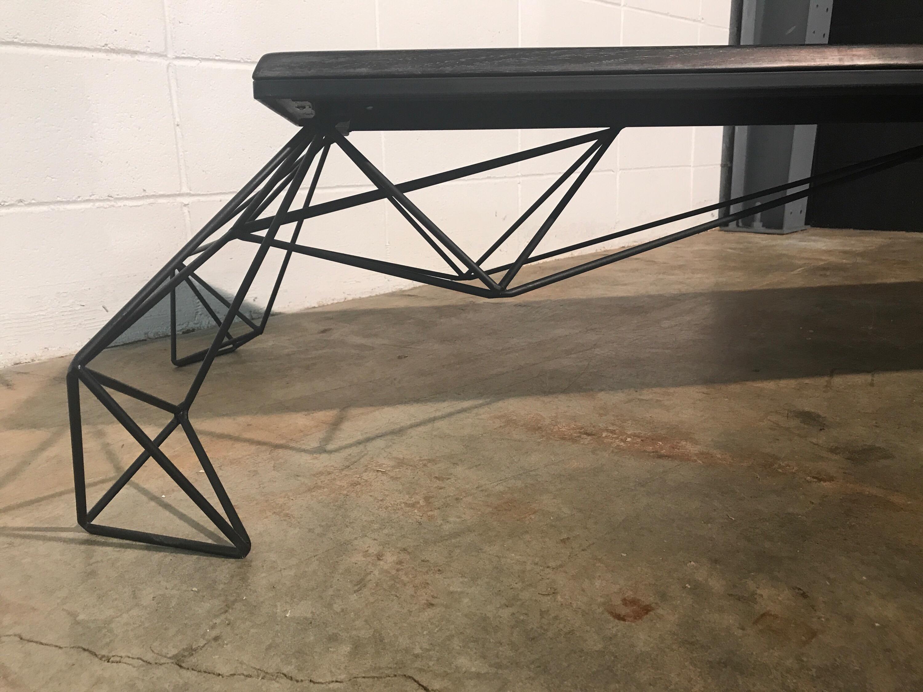 Sculptural Modern Geometric Custom Designed and Fabricated Coffee Table For Sale 9