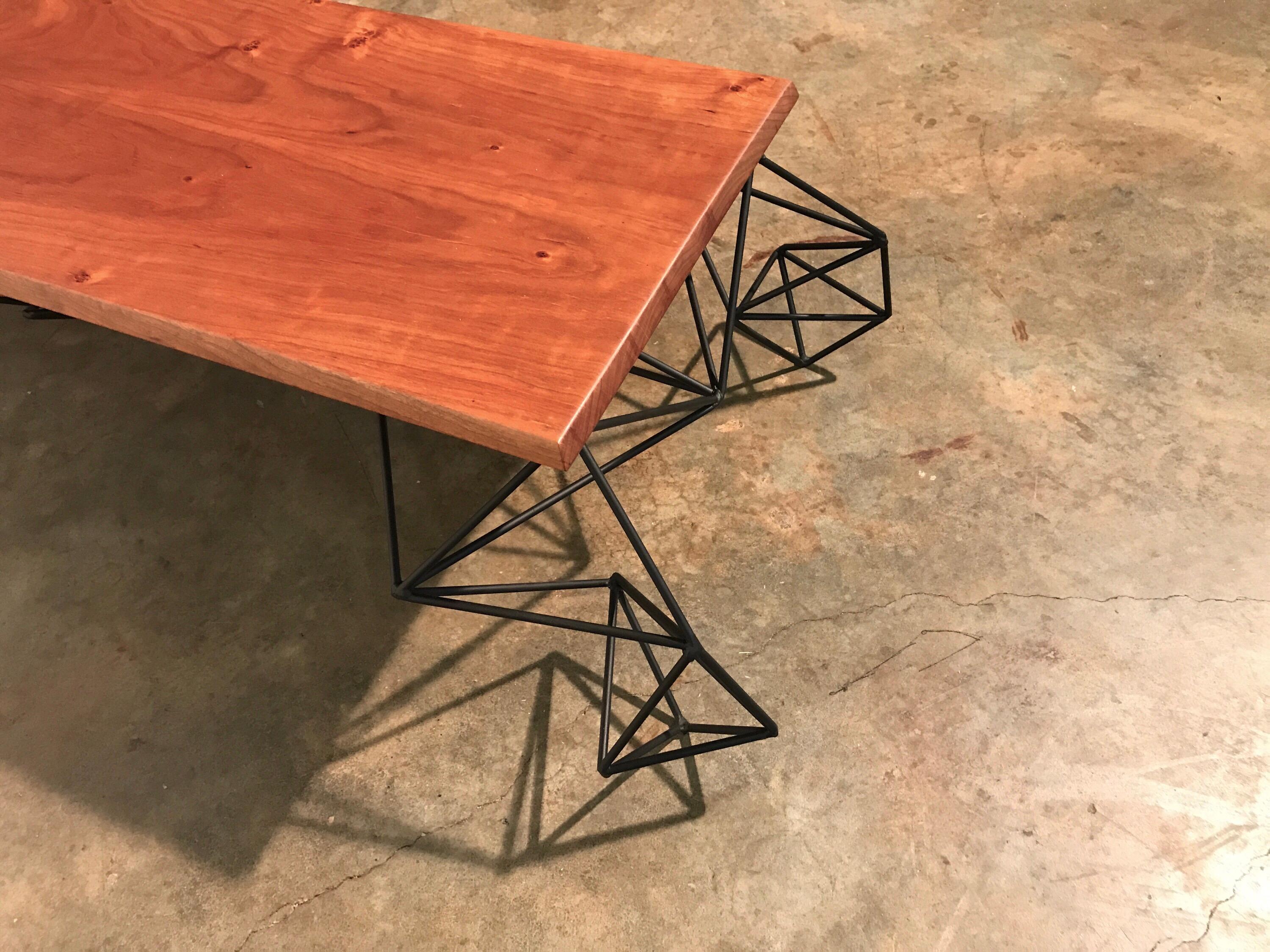 Sculptural Modern Geometric Custom Designed and Fabricated Coffee Table For Sale 4