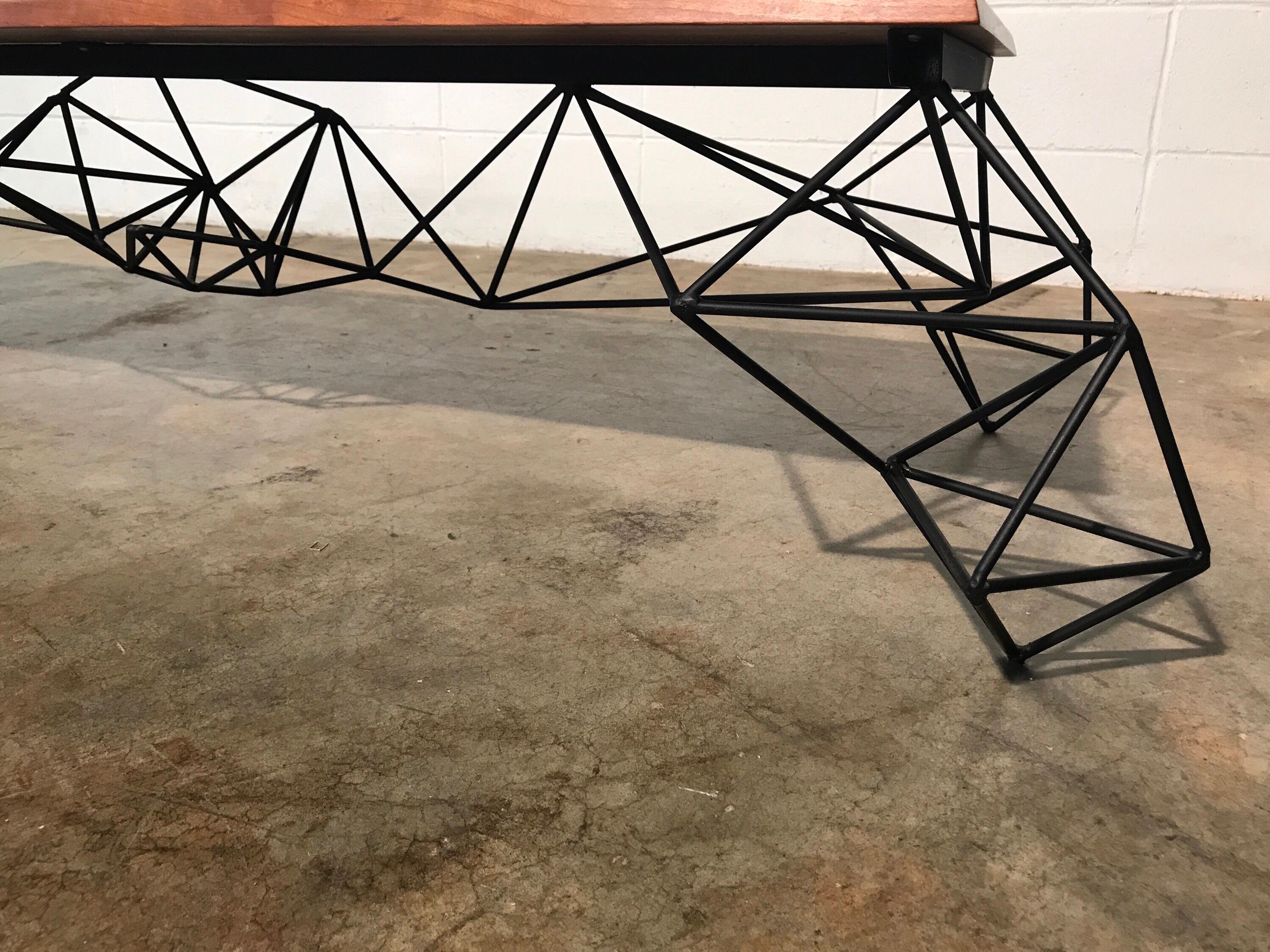 Sculptural Modern Geometric Custom Designed and Fabricated Coffee Table For Sale 7
