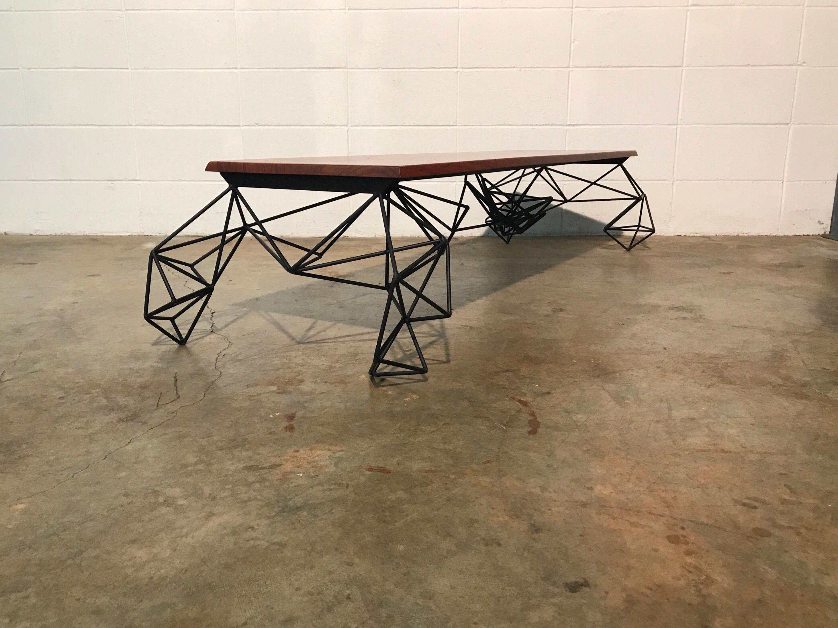 American Sculptural Modern Geometric Custom Designed and Fabricated Coffee Table For Sale