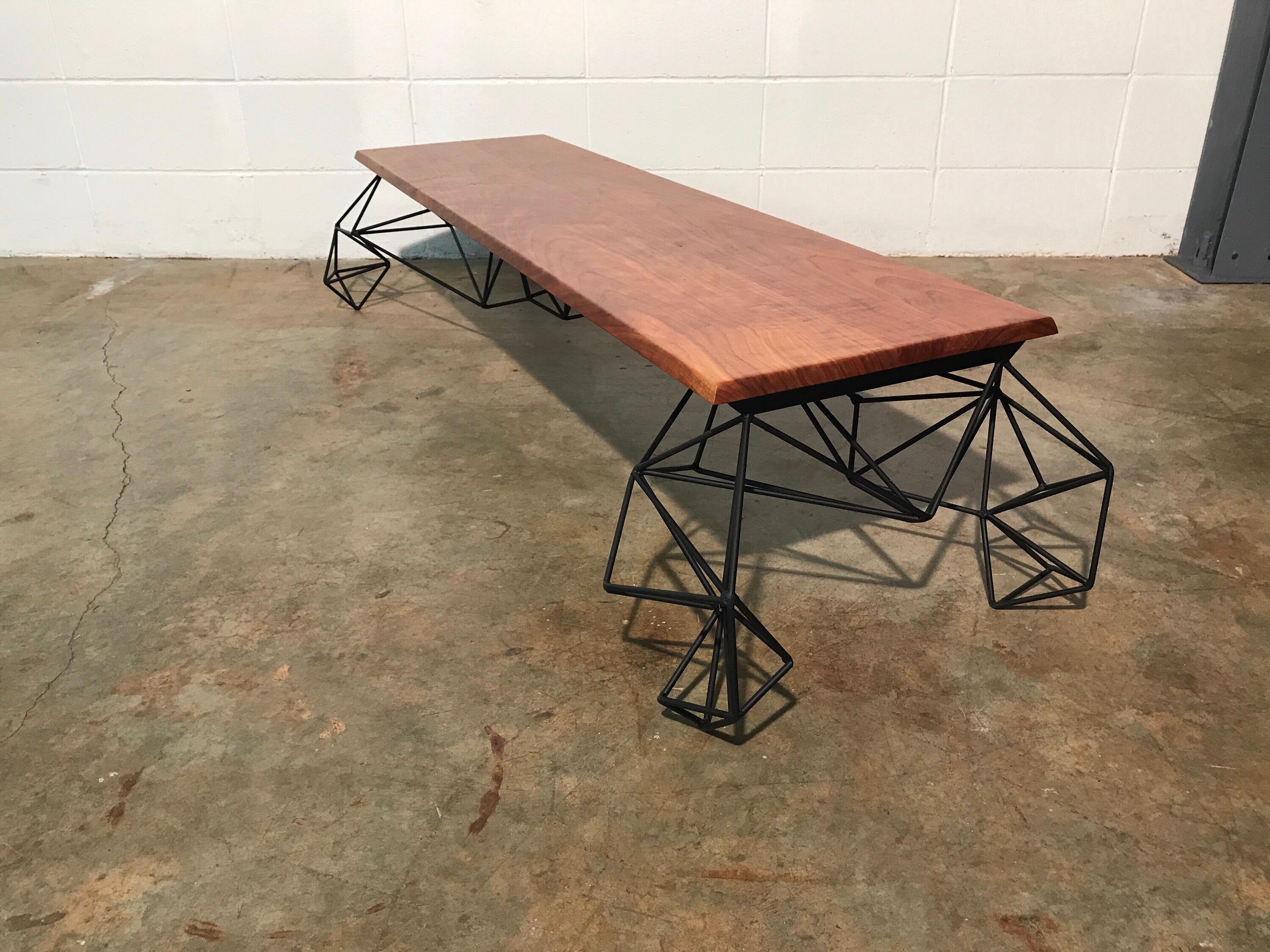 Steel Sculptural Modern Geometric Custom Designed and Fabricated Coffee Table For Sale