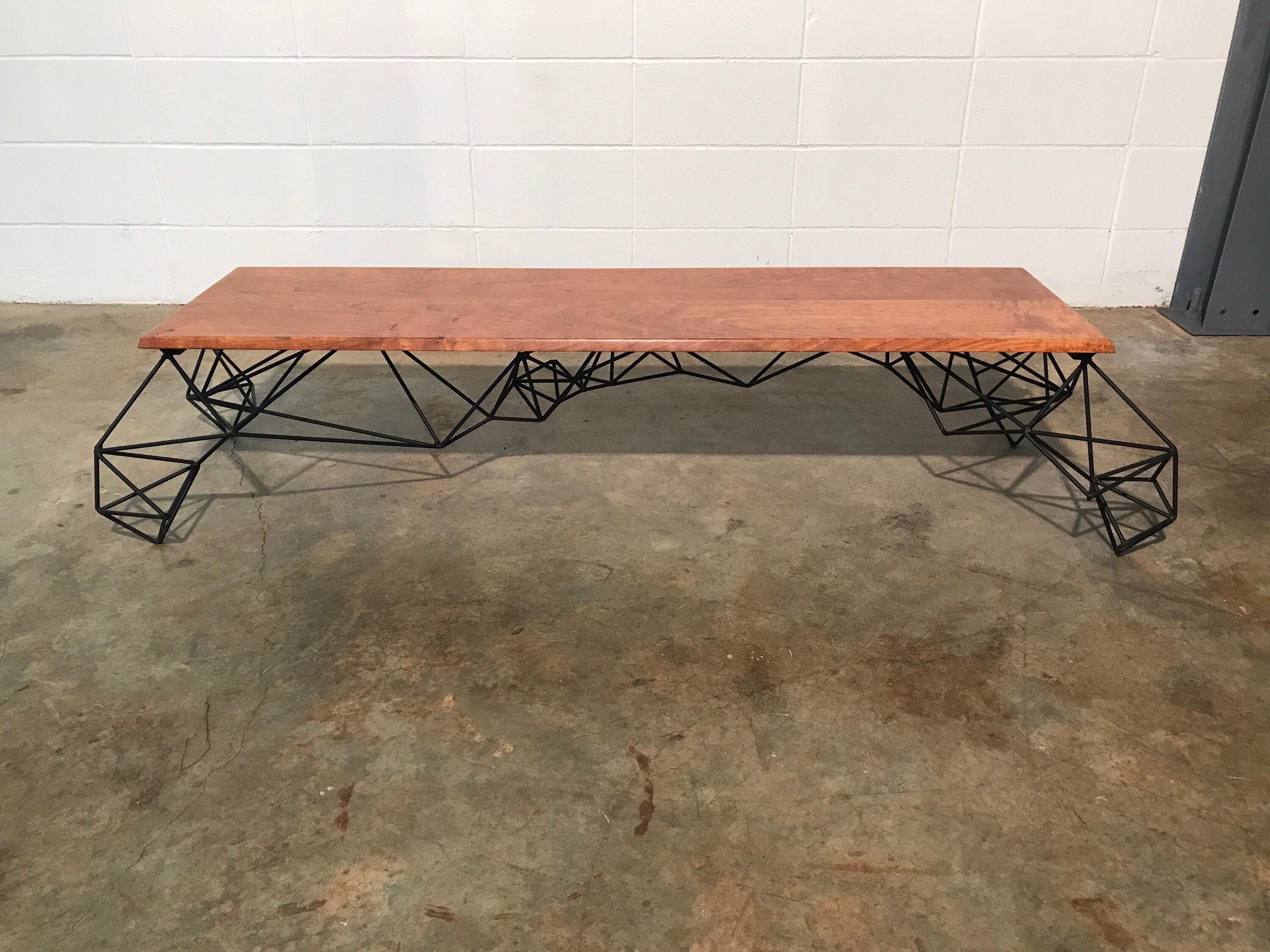 Sculptural Modern Geometric Custom Designed and Fabricated Coffee Table For Sale 1