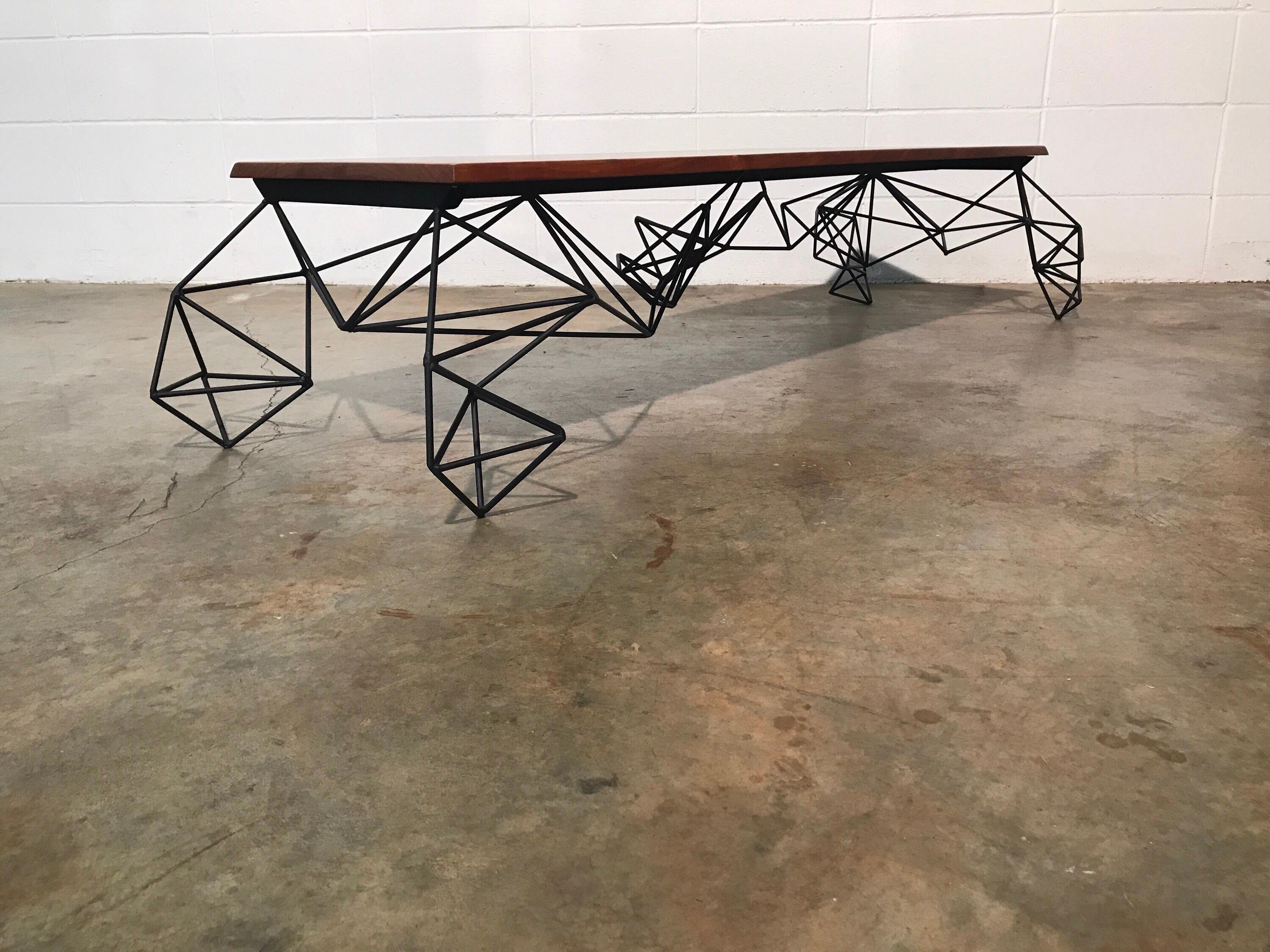 Sculptural Modern Geometric Custom Designed and Fabricated Coffee Table For Sale 2